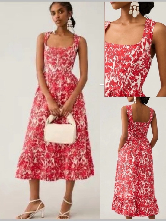 Aureta for Anthropologie Dresses & Skirts - Aureta Square-Neck Corset A-Line Dress | Anthropologie size Large NWT